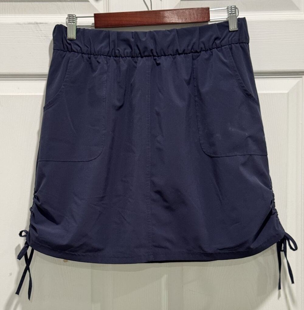 Talbots Women's Size Medium Navy Blue Active Skort Ruched Side